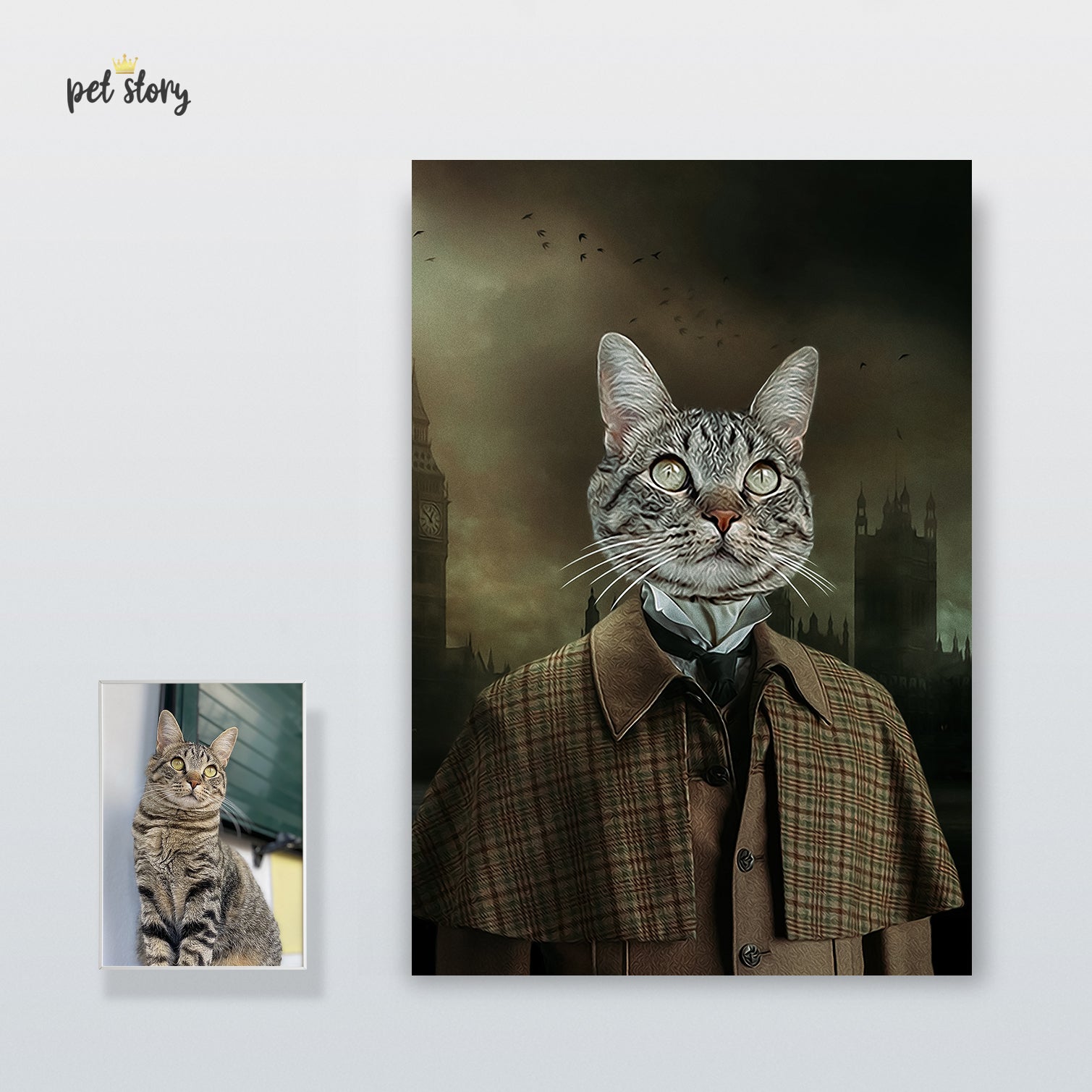 Sherlock Holmes | Retrato Personalizado de Animal de Estimação - Pet Story PT