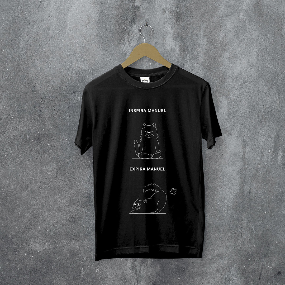 T - shirt Inspira e Expira - Main Coon | Personalizada de Animal de Estimação - Pet Story PT