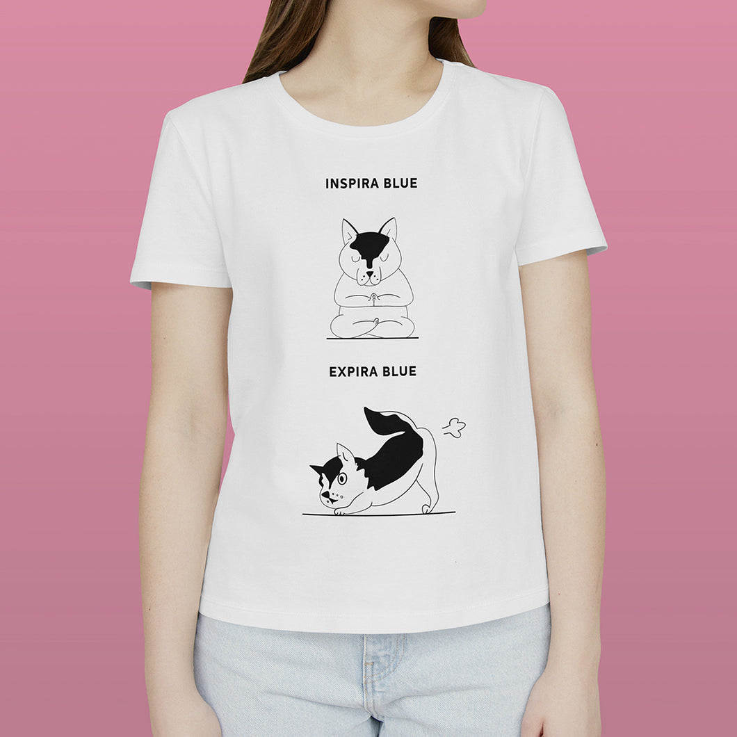 T-shirt Inspira e Expira - Huskie | Personalizada de Animal de Estimação