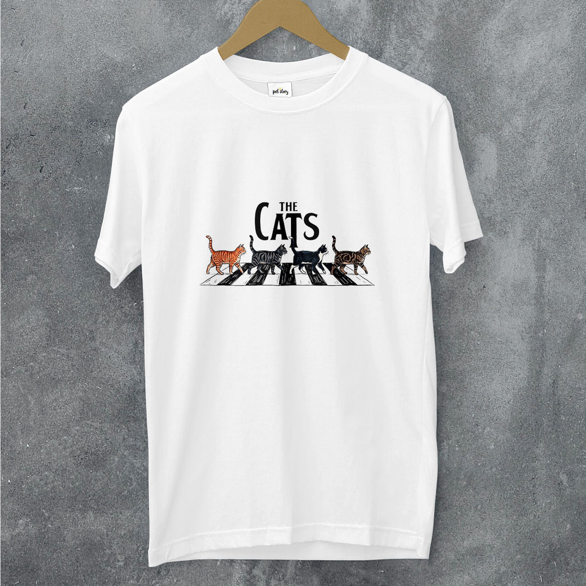 T-shirt The Cats branco, Pet Story