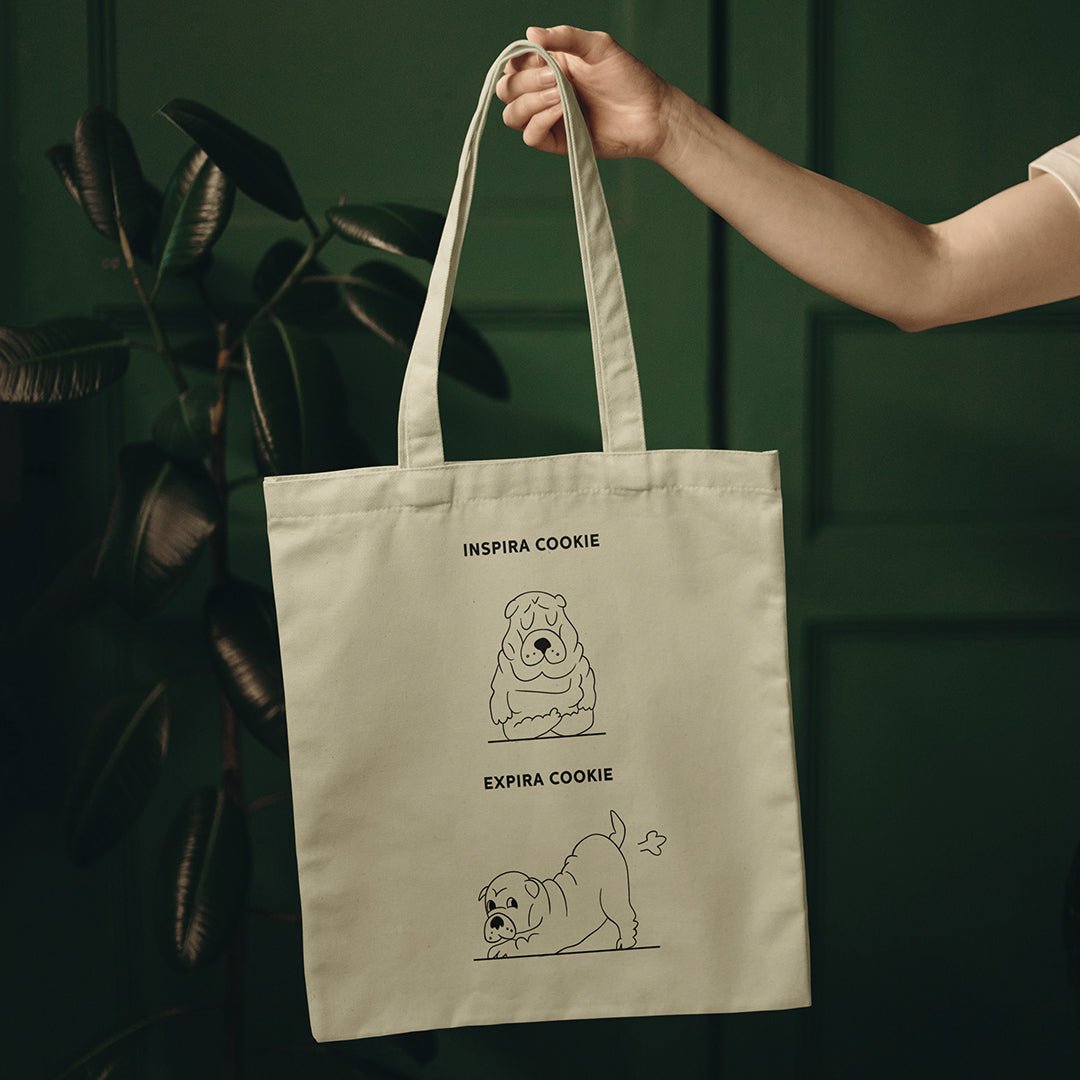 Tote bag Inspira e Expira | Personalizado de Animal de Estimação - Pet Story PT