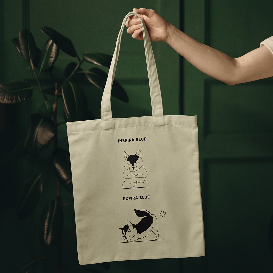 Tote bag Inspira e Expira | Personalizado de Animal de Estimação - Pet Story PT