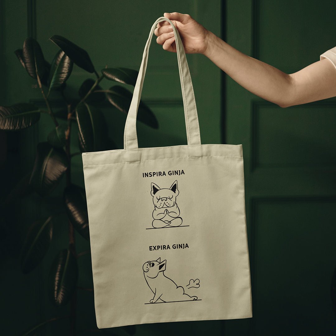 Tote bag Inspira e Expira | Personalizado de Animal de Estimação - Pet Story PT