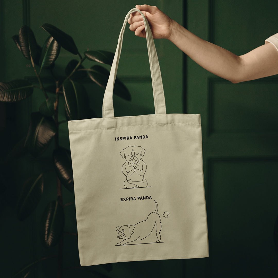 Tote bag Inspira e Expira | Personalizado de Animal de Estimação - Pet Story PT